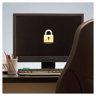Computer screen with a lock on the screen