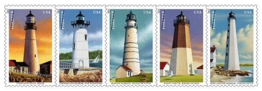 Stamp Announcement 13-29: New England Coastal Lighthouses Stamp