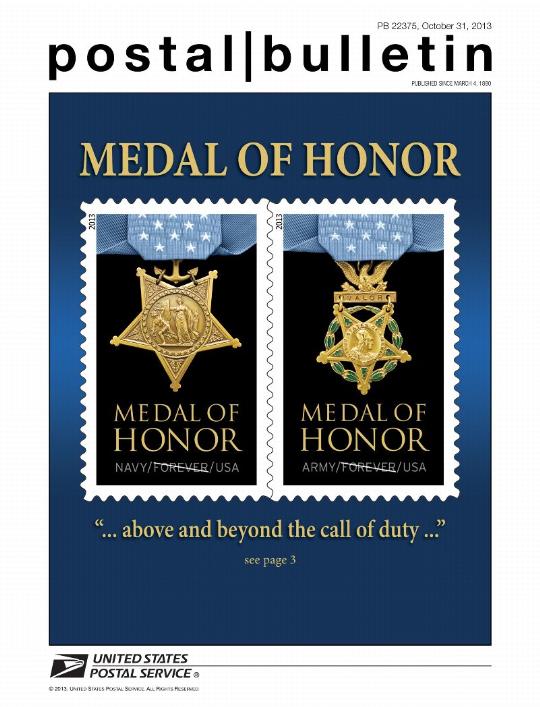 PB 22375, October 31, 2013, Front Cover - MEDAL OF HONOR "above and beyond the call of duty..." see page 3