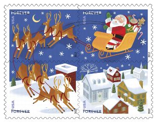 Holiday Stamps 2013 - Santa and Sleight Stamp