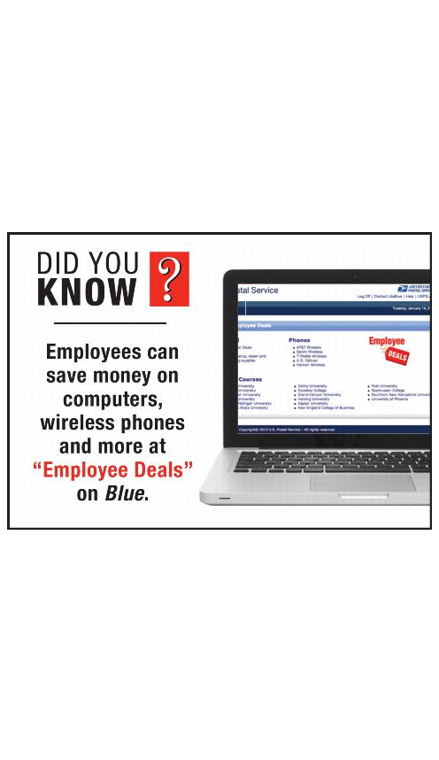 DID YOU KNOW? Employees can save money on computers, wireless phones and more at "Employee Deals" on Blue.