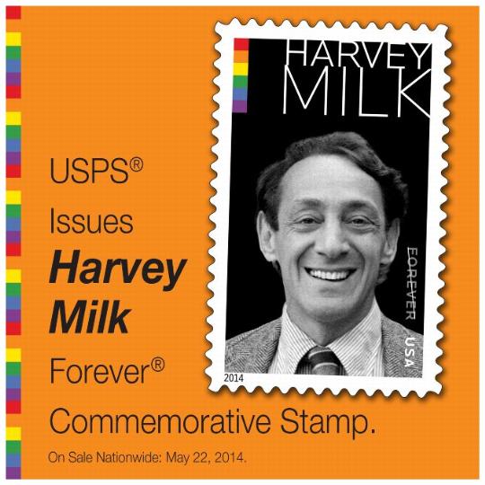 USPS Issues Harvey Milk Forever Commemorative Stamp. On Sale Nationwide: May 22, 2014