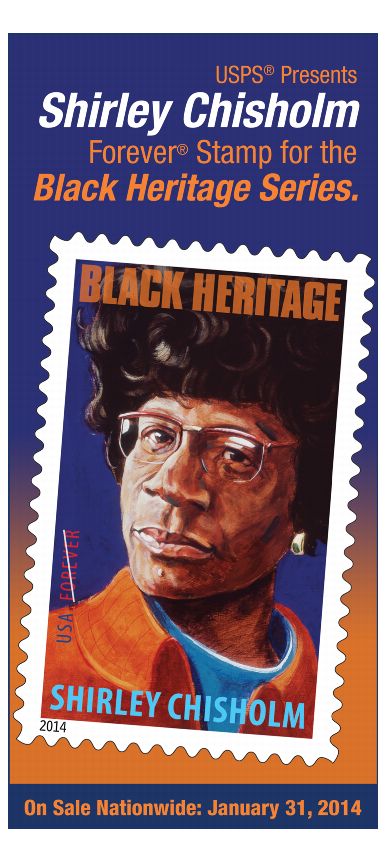 USPS Presents Shirley Chisholm Forever Stamp for the Black Heritage Series.