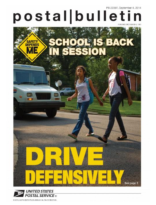 PB 22397, September 4, 2014, SCHOOL IS BACK IN SESSION DRIVE DEFENSIVELY. See page 3