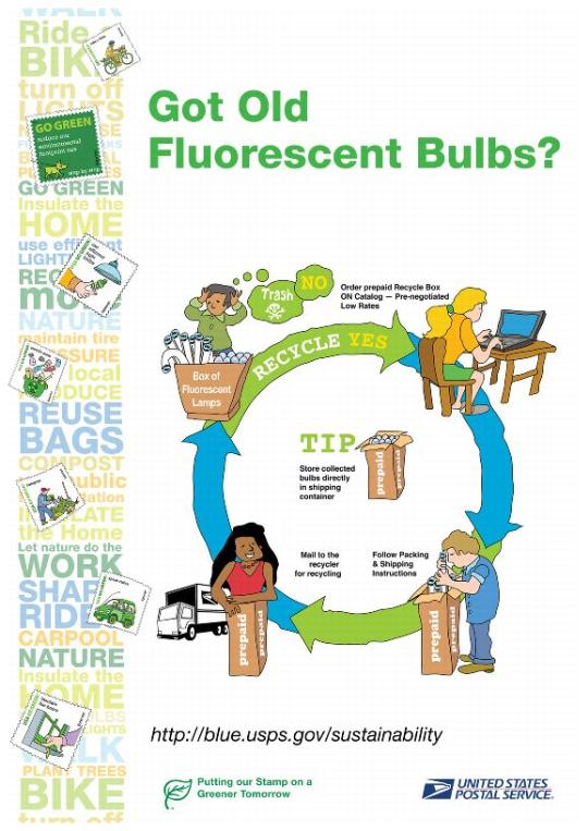 Fluorescent Lamps Recycling Poster - Got Old Fluorescent Bulbs? RECYCLE