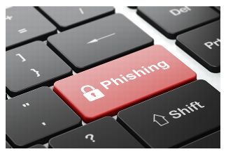graphic of keyboard showing a "Phishing" key