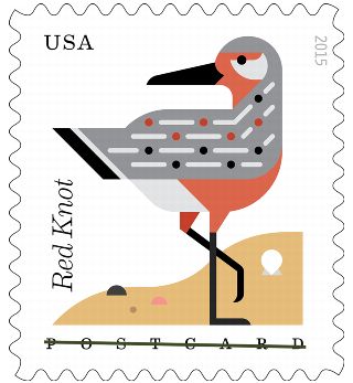 Stamp Announcement 15-22: Coastal Birds Stamps - Red Knot