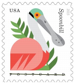 Stamp Announcement 15-22: Coastal Birds Stamps - Spoonbill