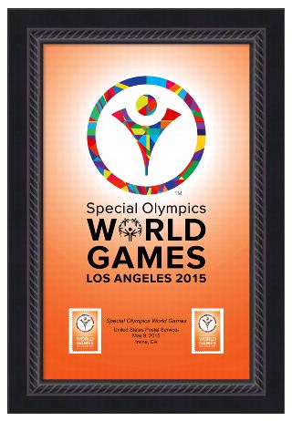 Special Olympics WORLD GAMES LOS ANGELES 2015 Stamp, Framed ARt