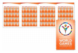 Special Olympics WORLD GAMES LOS ANGELES 2015 Press Sheet with and without Die-cut