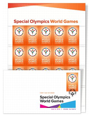 Special Olympics WORLD GAMES LOS ANGELES 2015 Pane of 20 with Digital Color Postmark Keepsake