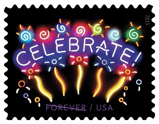 Stamp Announcement 15-38: Neon Celebrate! Stamp