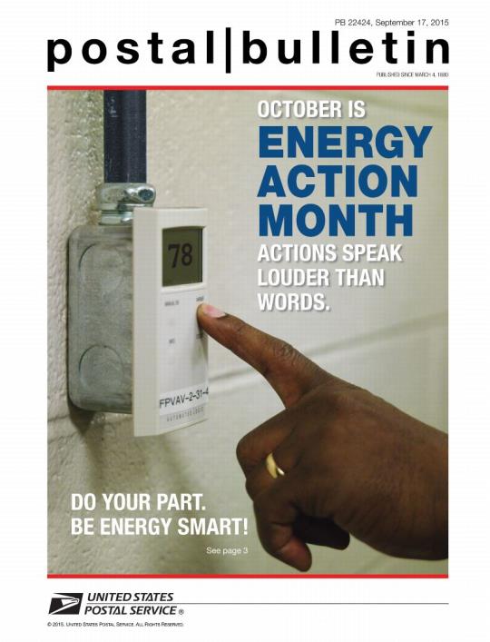 PB 22424, September 17, 2015, Front Cover - OCTOBER IS ENERGY ACTION MONTH ACTIONS SPEAK LOUDER THAN WORDS. DO YOUR PART. BE ENERGY SMART! See page 3