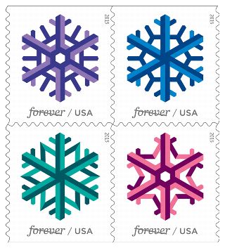 Geometric Snowflakes Stamp