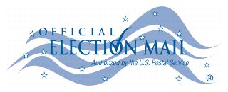 OFFICIAL ELECTION MAIL. Authorized by the U.S. Postal Service logo