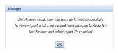 Unit Reserve revalution message displays