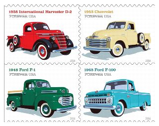 Stamp Announcement 16-27: Pickup Trucks Stamps