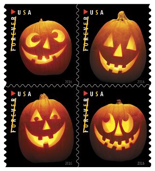 Stamp Announcement 16-34: Jack-O'-Lanterns Stamps