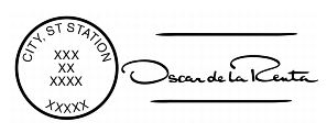 Oscar de la Renta Stamp Pictorial Postmark Art - Filled