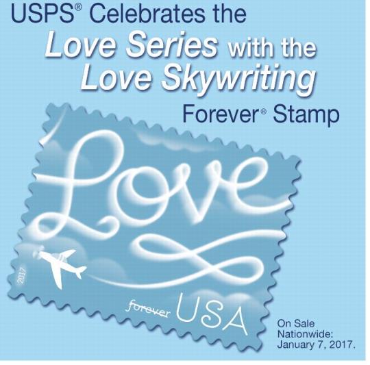 USPS Celebrates the Love Series with the Skywriting Forever stamp