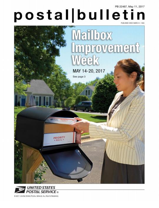 Pb 22467, May 11 2017 Mailbox Improvement Week May 14- 20 2017: See page 3