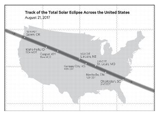 Map with Track of Total Solar Eclipse