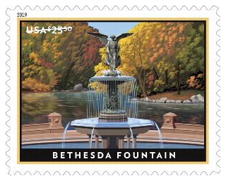 Bethesda Fountain Stamp
