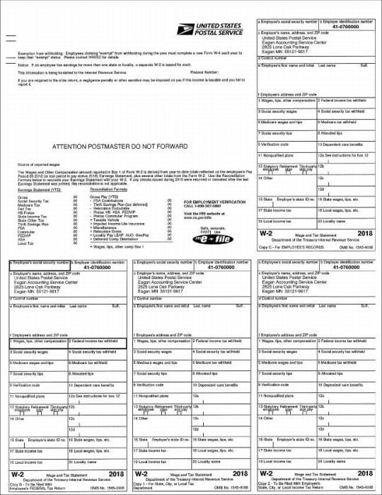 Form W-2, Wage and Tax Statement (page 1 of 2)