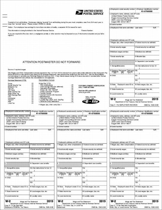 Form W-2, Wage and Tax Statement (1 of 2)