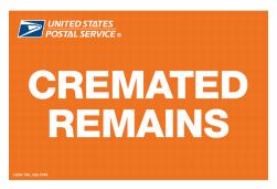 cremated remains label