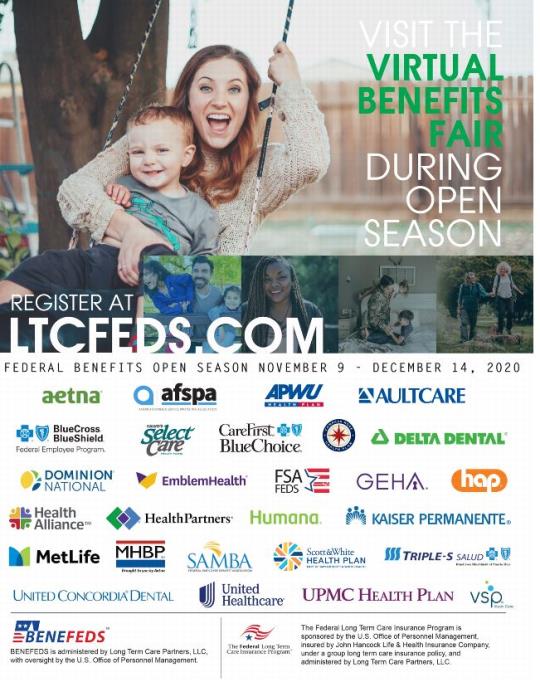 Flyer. Virtual Benefits Fair During Open Season. Register at ITCFEDS.com