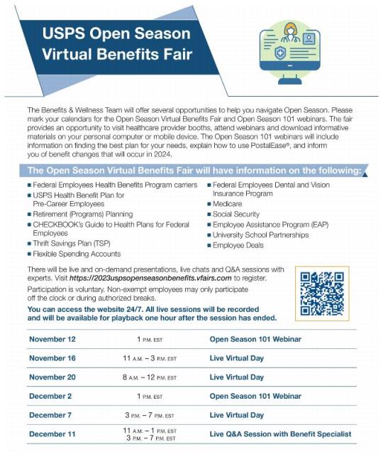 Description of Open Season Virtual Benefits Fair