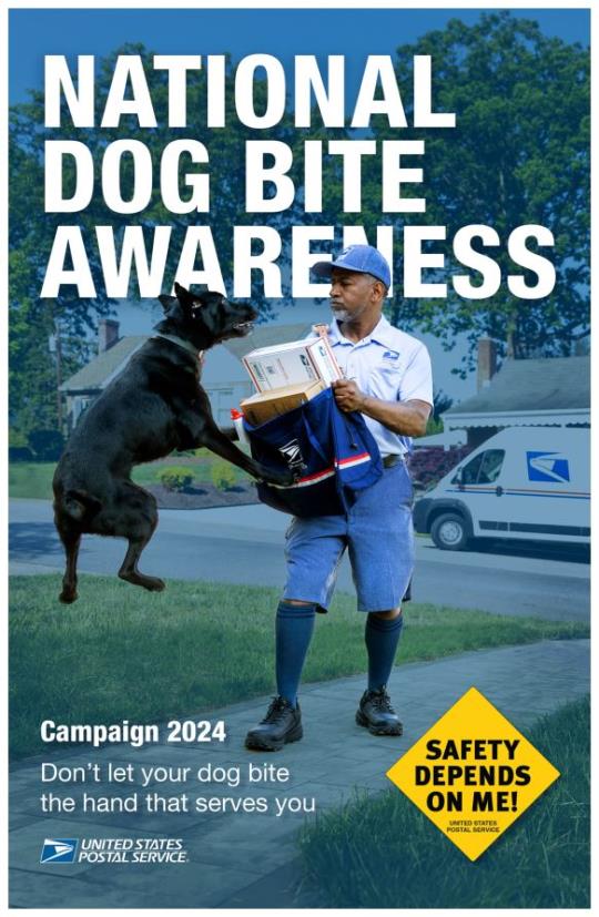National Dog Bite Awareness Campaign 2024: Don’t let your dog bite the hand that serves you. "Safety Depends on Me!"