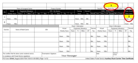 PS Form 1314-A: Replacement Carriers/Auxiliary Routes.