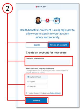 Screen shot: Step 2: Creating an Account