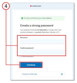 Initial PSHBS Account Setup via login.gov - Step 4 of 5