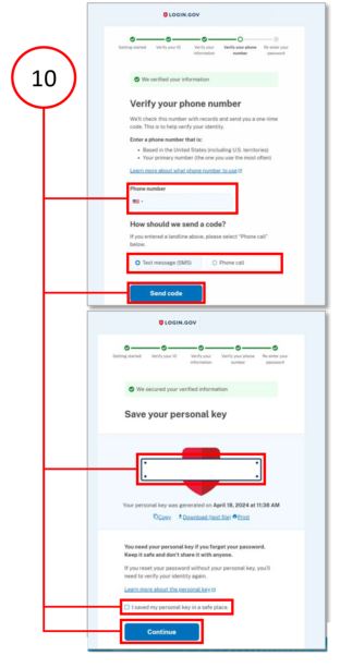 Screen Shot: Step 10: Verifying Phone Number & Re-entering Password