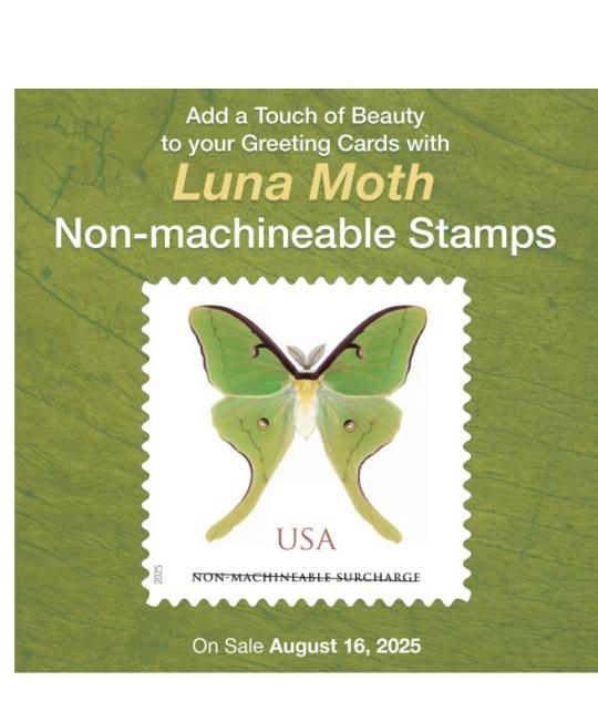 Add a Touch of Beauty to your Greeting Cards with Luna Month Non-machineable Stamps. On Sale August 16, 2025.