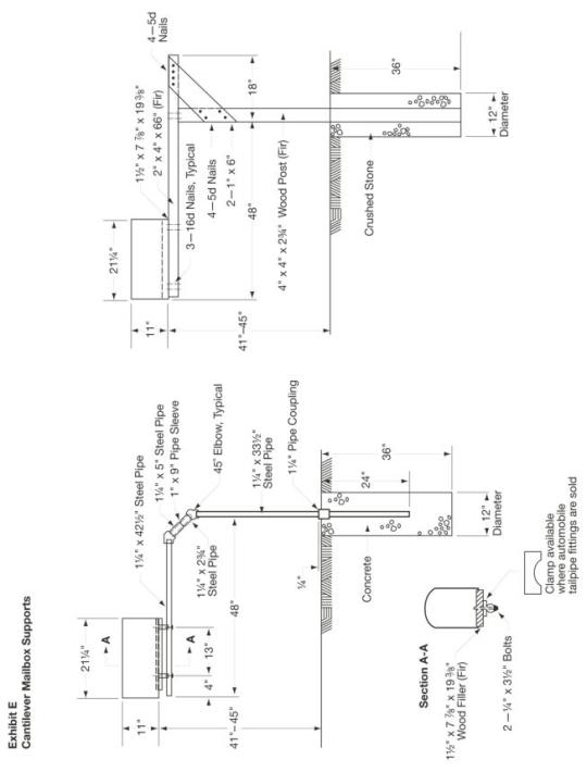 Exhibit E, Cantilever Mailbox Supports