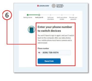 Step 6: Enter your phone number to switch device screenshot