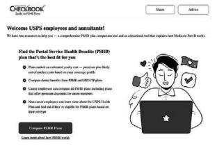 Screenshot of Checkbook web page.