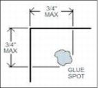 Glue spot placment