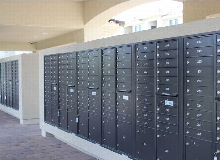 image of wall mounted mailboxes