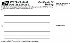 sample of PS Form 3817