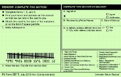 certified registered return receipt mail tracking number