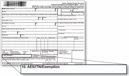 ps form 2976-a with block 10 projected for readability