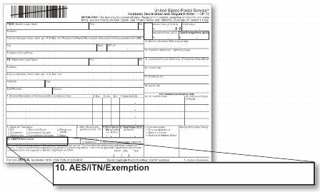 PS Form 2976-A and enlargement of Block 10