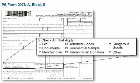 PS Form 2976-A, Block 5 expanded