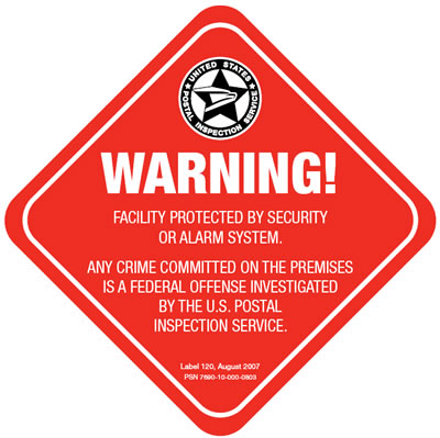 Warning, Facility protected by security or alarm system.