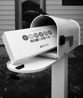 a sample box in a residentail mailbox